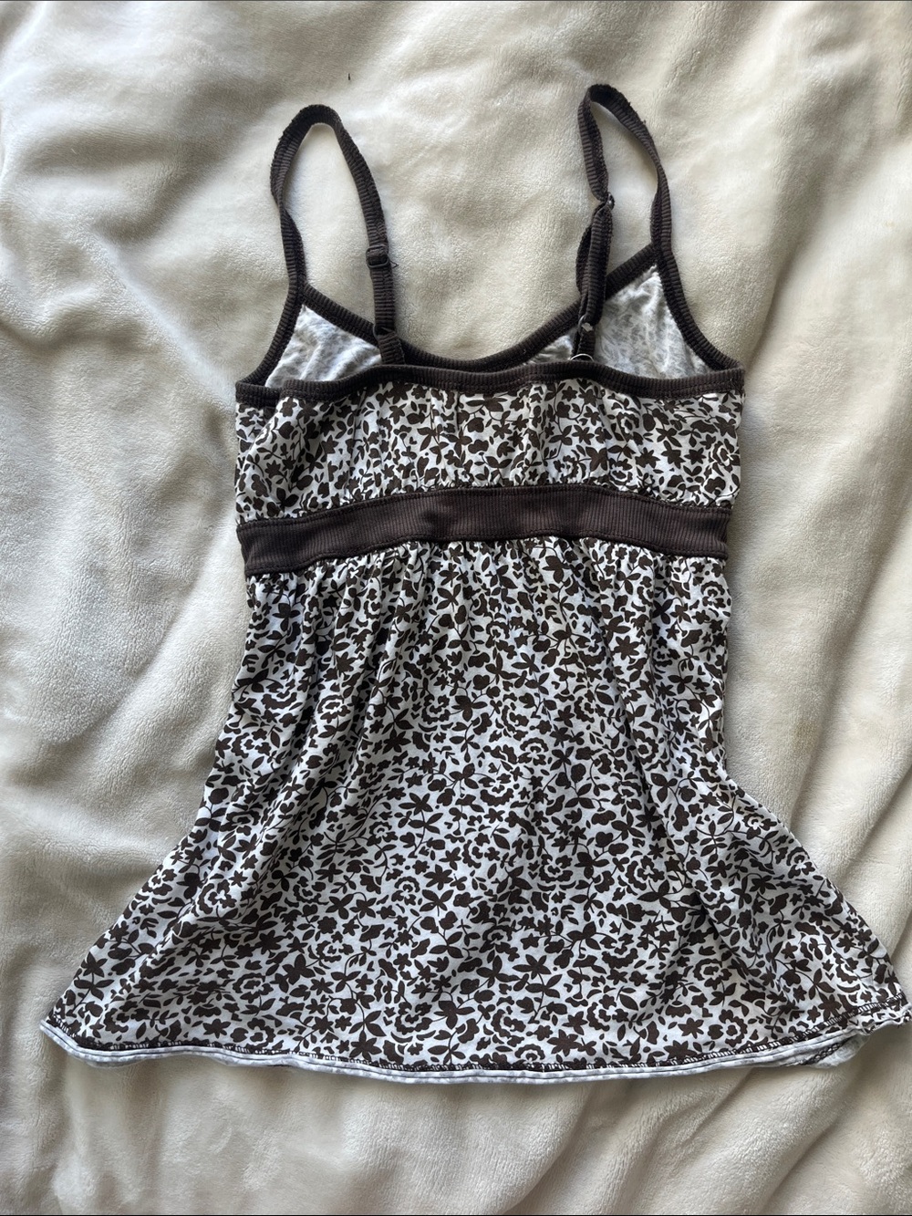 2004 Y2K Urban Behavior Brown and White Floral Camisole Chemise - Picture 7 of 13
